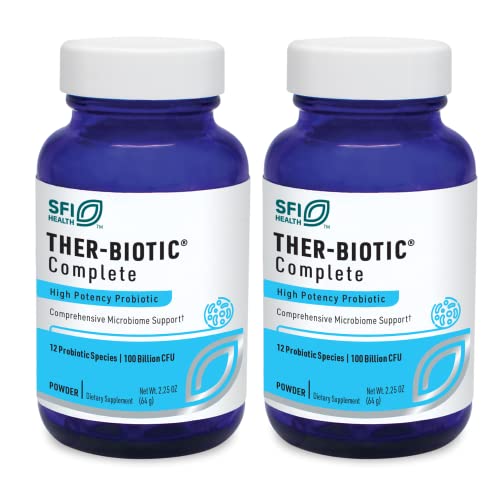Klaire Labs Ther-Biotic Complete Probiotic Powder - 100 Billion CFU - Digestive, Gut Health + Immune Support - Probiotics for Men + Women - Dairy-Free, Hypoallergenic (60 Servings / 64g)