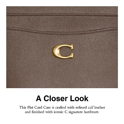 Coach Refined Calf Leather Essential Card Case Dark Stone D359
