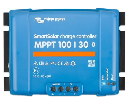 Victron Energy SmartSolar MPPT Solar Charge Controller (Bluetooth) - Charge Controllers for Solar Panels - 100V, 50 amp, 12/24-Volt