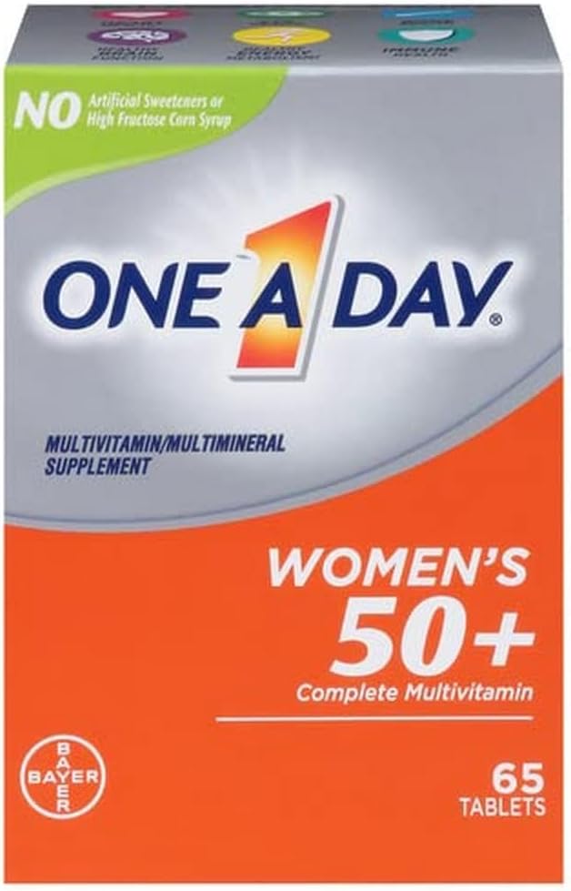 ONE A DAY Women’s 50+ Healthy Advantage Multivitamins, Supplement with Vitamins A, C, E, B1, B2, B6, B12, D and Calcium, Tablet, 65 Count