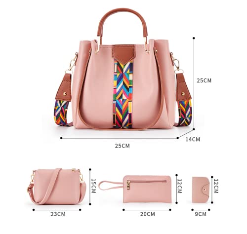 Women Fashion Handbags Tote Shoulder Satchel Purse Set 4pcs D753