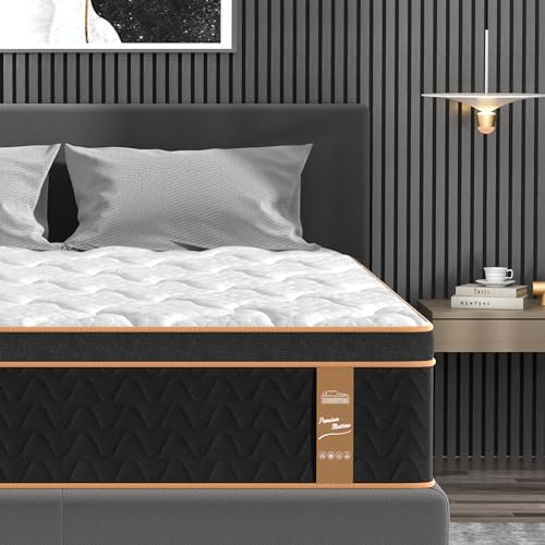 BedStory Queen Mattress, 12 Inch Hybrid Innerspring Mattress with Gel Memory Foam Individual Pocket Spring Fiberglass-Free Luxury Mattress in a Box Medium Firm CertiPUR-US Certified 60 x 80 Inch