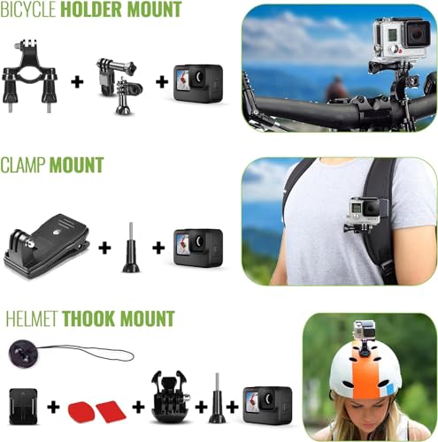 GoPro HERO12 Black Waterproof Action Camera with 5.3K HDR Video + 64GB Card & Accessory Kit N86855