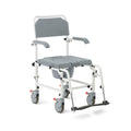 Medline Aluminum Shower Commode Transport Chair, 275 lbs. Capacity — for Seniors & Injured in Restroom, Bathroom or As Toilet, 1 Ct.