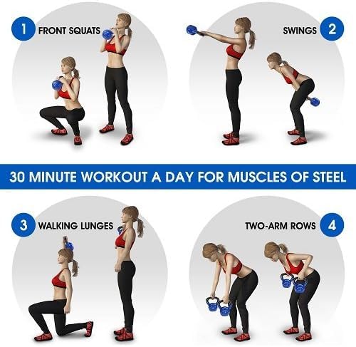 Yes4All 5-100 LB Vinyl Coated Cast Iron Kettlebells M964803