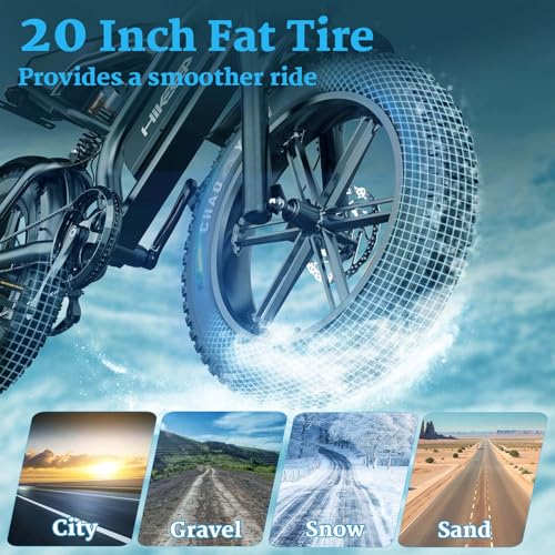 K6 Electric Bike for Adults, 20 x 4 Inch Fat Tire, 750W Motor, 48V Detachable Battery M879