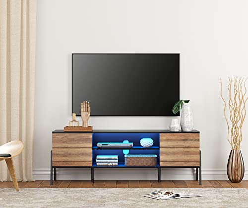 WAMPAT Mid Century Modern TV Stand for TVs Up to 65 Inch, Espresso, 60 inch K14142