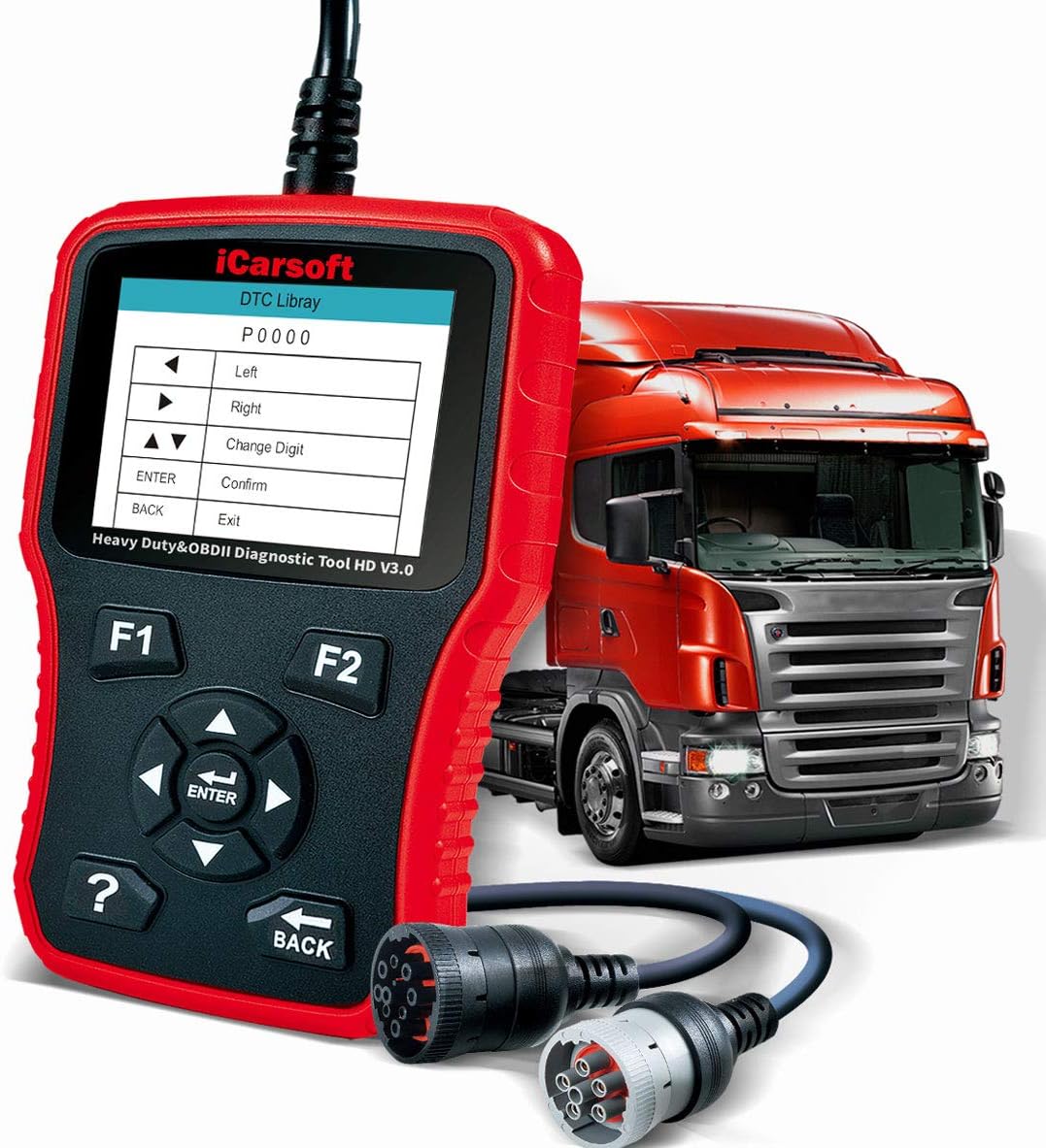 iCarsoft HD V3.0 HEAVY DUTY DIESEL TRUCK DIAGNOSTIC SCANNER TOOL CODE READER FREIGHTLINER CUMMINS