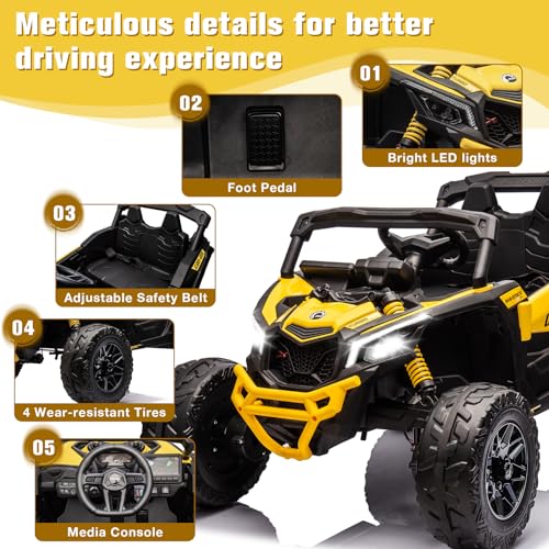 SOAR 24V Ride On UTV for Kids, 2 Seats Remote Control, Orange P95209