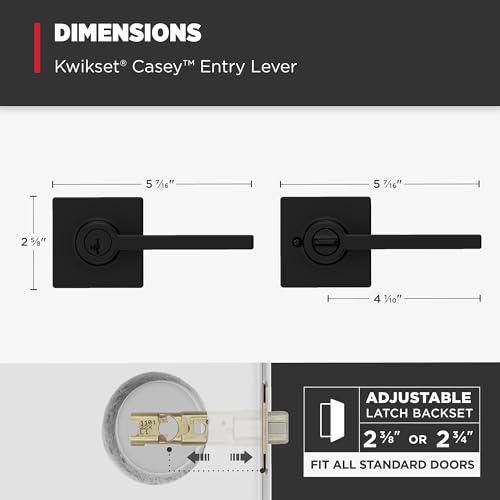 Kwikset Casey Interior Privacy Door Handle with Lock 10 Pack, Matte Black G103018