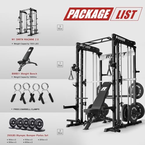 RitFit M1 & M1 Pro Smith Machine with Cable Crossover System for Home Gym Y659852