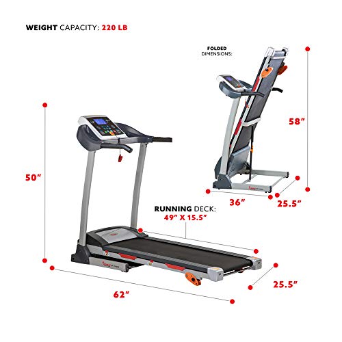 Sunny Health & Fitness Smart WiFi Treadmill, Compact Foldable with Incline E91799