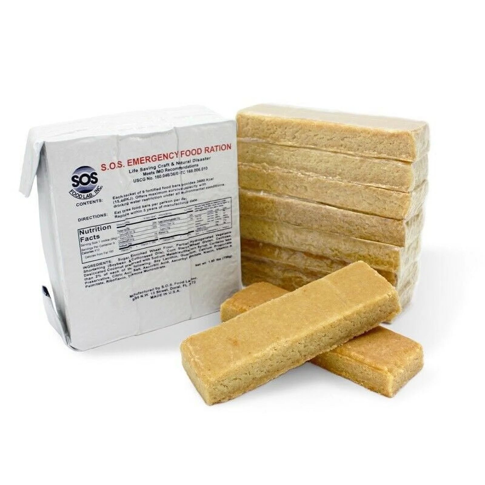 SOS Rations Emergency 3600 Calorie Food Bar Survival 3 Day D9580