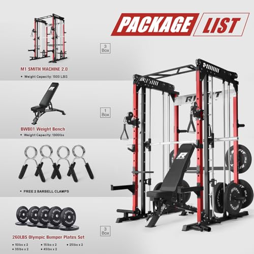 RitFit M1 & M1 Pro Smith Machine with Cable Crossover System for Home Gym Y659852