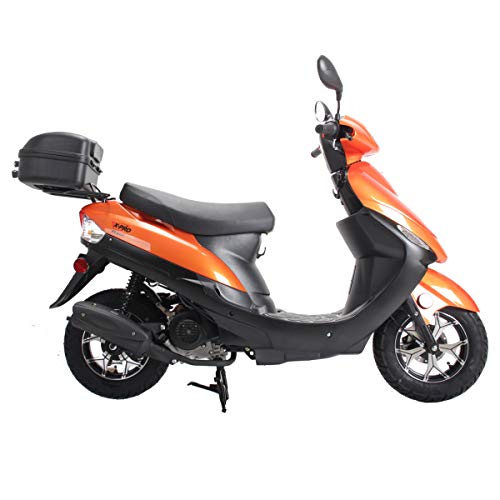 X-PRO 50cc Adult Gas Moped Motorcycle with 10" Aluminum Wheels, Orange S84269