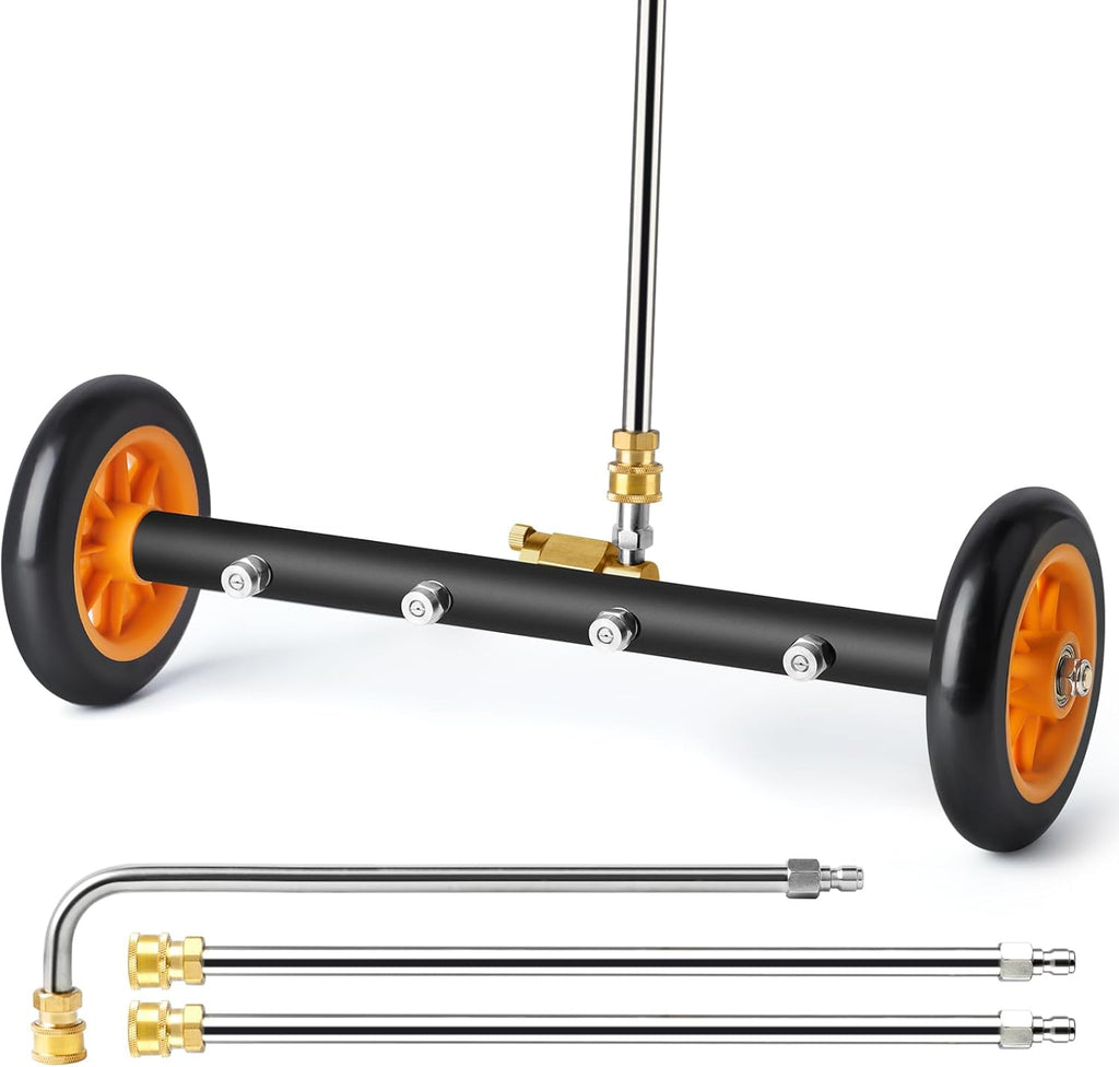 Siebwin 16" Dual-Function Water Broom for Pressure Washer Undercarriage Cleaner, 4000 PSI, Orange T779768
