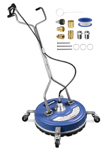 Pressure Washer Surface Cleaner 20'', 4500PSI Power Washer Surface Cleaner Attachment with Wheels, Pressure Washer Accessory for Driveway Sidewalk Curb Deck Patio Cleaning, 3/8'' Quick-Connect