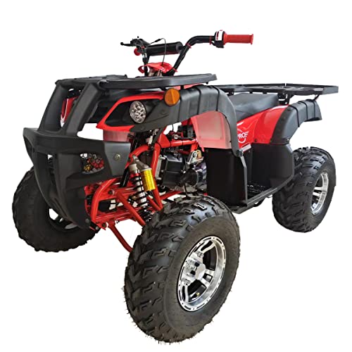 X-PRO 200 Utility ATV with Automatic Transmission w/Reverse, LED Headlight, Big 23"/22" Aluminium Rim Wheels! (Factory Package, Red)