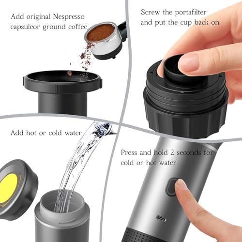 Zcyge Portable Espresso Machine for Travel Camping D4328
