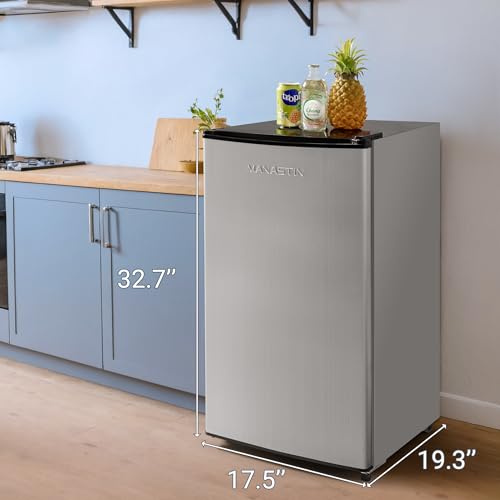 3.4 Cu.Ft Mini Fridge with Freezer, 2 Door Compact Refrigerator (Black) V995