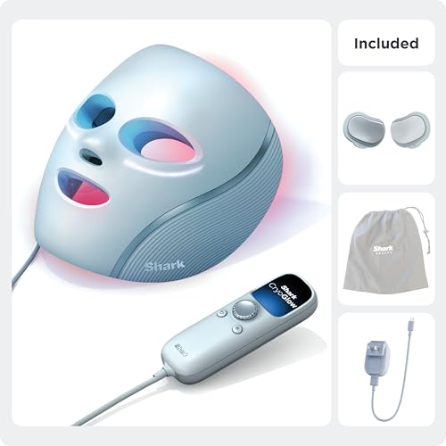 Shark CryoGlow LED Face Mask with Red & Blue Light Therapy, FW312 W545