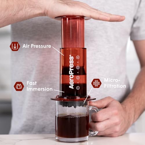 AeroPress Original Coffee Press – 3-in-1 Portable Coffee Maker for Travel C406
