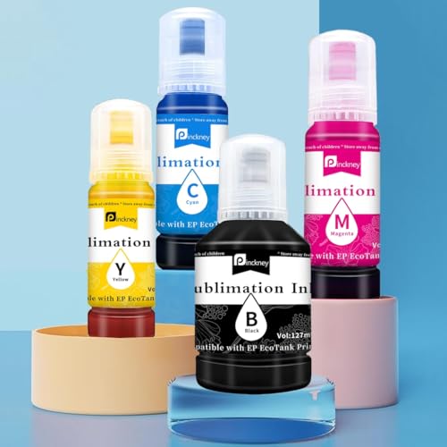 Pinckney Cartridge-Free Super-Tank Printer with Sublimation Ink Bundle, White C472