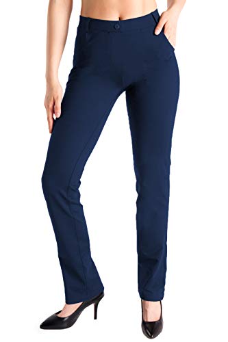 Yogipace Women's Straight Leg Yoga Dress Pants with Belt Loops H62689