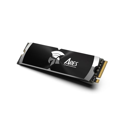 DATO 1TB Internal SSD with Heatsink, M.2 2280 PCIe Gen4 x4, Compatible with PS5, Up to 7200/6850 MB/s, Series ARES Dark Sword for Gaming PC - Black