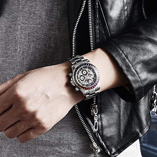 HaiQin Pagani Design 1653 Skeleton Automatic Watch for Men, Diamond Bezel Stainless Steel X587