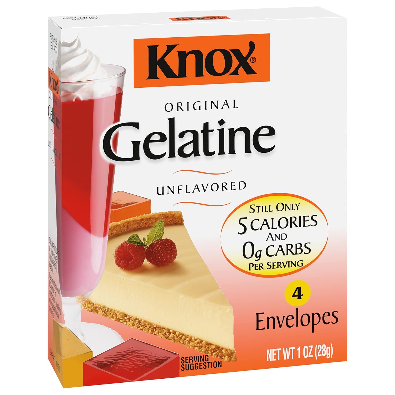 Knox Unflavored Gelatin, 4 Envelopes S74875
