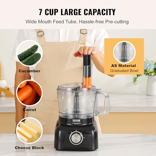 VEVOR Food Processor 7 Cup Vegetable Chopper with Reversible Disc E877918