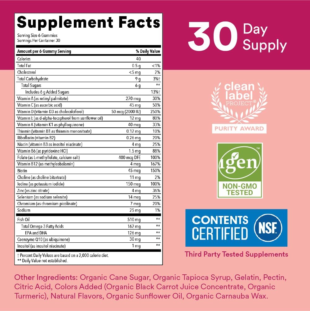 SmartyPants Organic Kids Multivitamin Gummies & Women's Multivitamin Gummies H4563