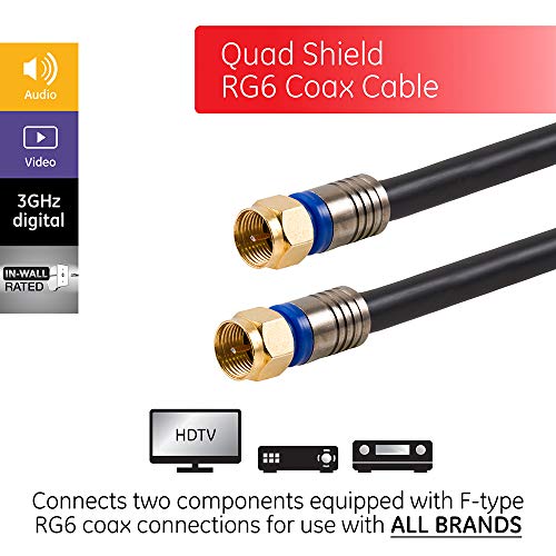 GE Outdoor Amplified TV Antenna Long Range Digital HD 4K VHF UHF HDTV with Mount and 50 ft Cable R3854