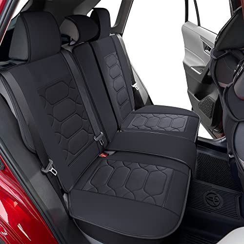 OASIS AUTO Toyota RAV4 Seat Covers 2013-2025 Custom Fit Leather Black Gray S129