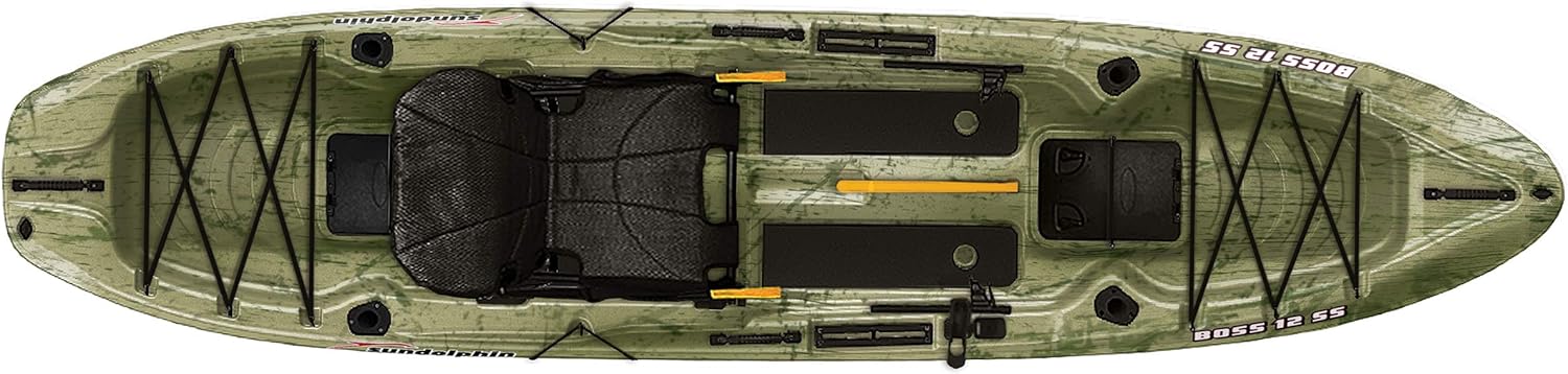 Boss 10 SS Fishing Kayak - Sit On Top One Person Angler Kayak with Rod Holders, Paddle, 12 ft G3658
