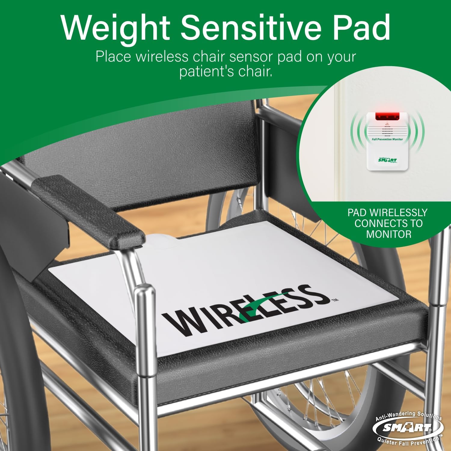 Smart Caregiver Wireless Chair Exit Alarm with Weight Sensing Pad G897360