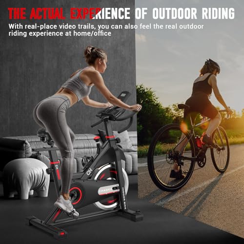 CHAOKE Exercise Bike for Home, 330lbs Capacity Indoor Cycling Bike T612788
