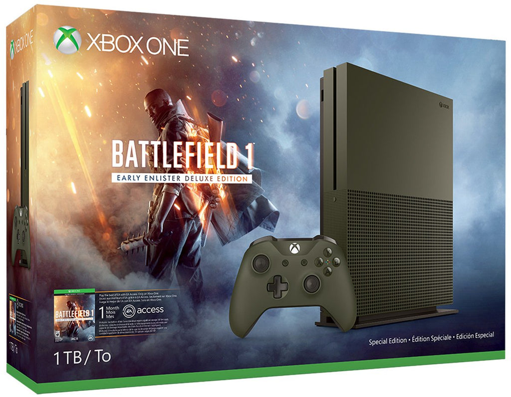 Microsoft Xbox One S 1TB Game Console Military Green (Renewed) C87661