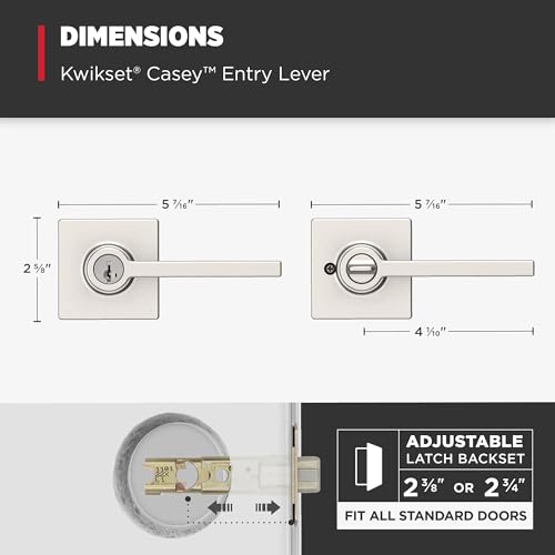 Kwikset Casey Interior Privacy Door Handle with Lock 10 Pack, Matte Black G103018