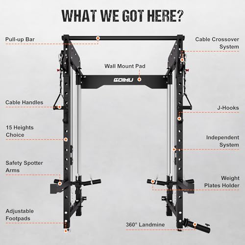 WM3-V4 Folding Wall Mounted Squat Rack with Dual Pulley System L11563