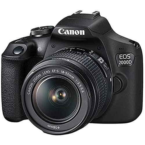 Canon EOS 2000D / Rebel T7 DSLR Camera with 18-55mm & 75-300mm Lenses, 64GB Card, Tripod, Case (Renewed) V912