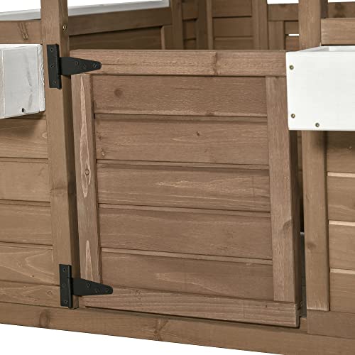 Outsunny Kids Wooden Playhouse with Working Door and Windows, White O609