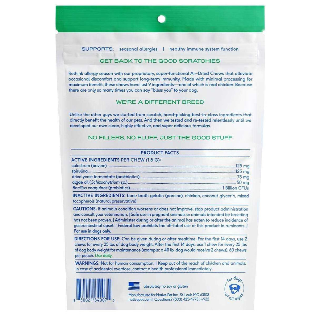 Native Pet Allergy Chews for Dogs X213370