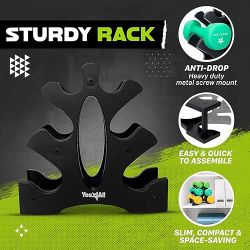 Yes4All Neoprene Coated Dumbbell Hand Weight Sets with Rack U179