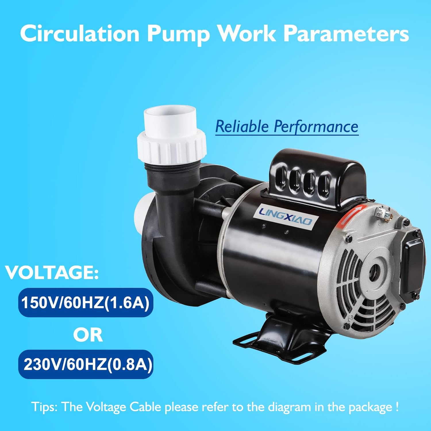 SPA Circulation Pump 0.25HP Single Speed 115V/230V 1.5" Port Model 48WTC0153C-I E109