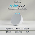 Certified Refurbished Echo Pop | Full sound compact smart speaker with Alexa | Glacier White