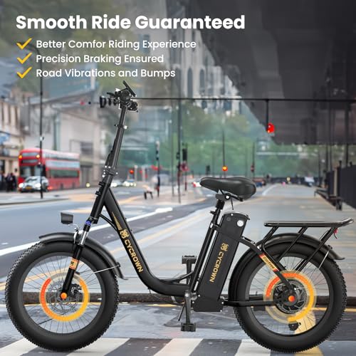 CycFree Electric Bike for Adults, 1000W Peak Motor, 48V 15.6Ah Removable Battery, 20" Fat Tire Step-Thru E21109