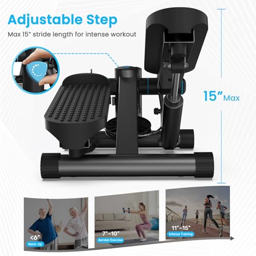 Mini Stepper with Resistance Bands for Home Workout, 330 lbs Capacity M994794