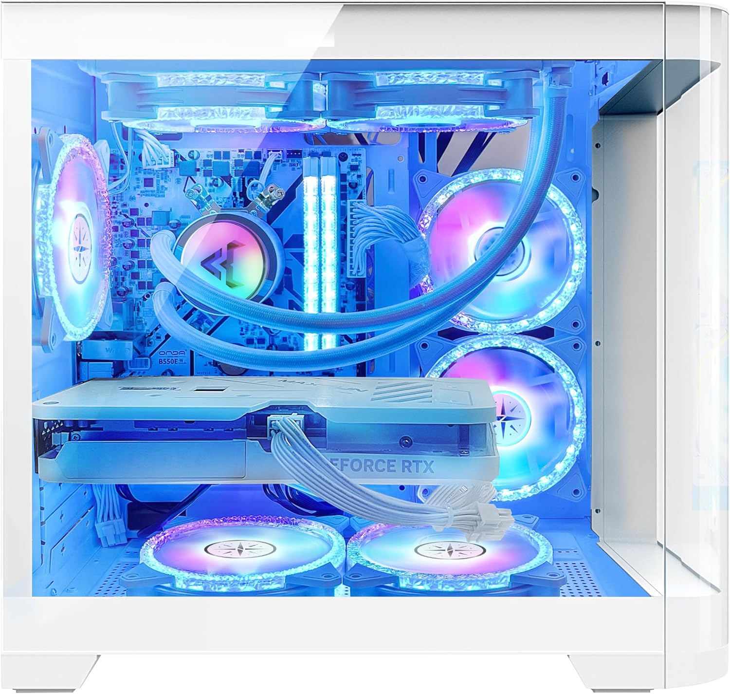 Poseidon White Gaming PC Desktop AMD Ryzen 7 5700X RTX 4060 32GB DDR4 2TB SSD Windows 11 Pro L839